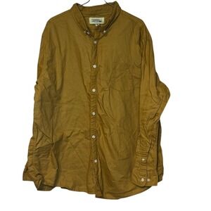 Dapper Boi Men's Shirt Button Down & Snap Front Long Sleeve Cotton Yellow 4XL